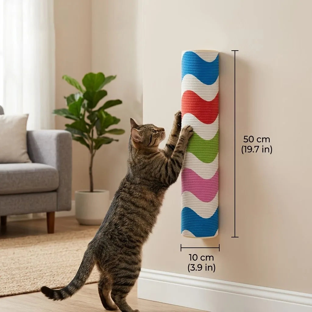 Tiragraffi Adesivo da Parete per Gatti 50×10 cm | Verticale Salvaspazio