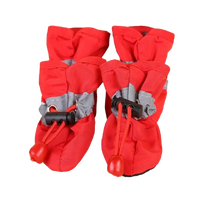 Scarpette Antipioggia per Cani – Set 4 Scarpe Antiscivolo Regolabili per Zampe – XXS-XXL – Red