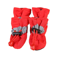 Scarpette Antipioggia per Cani – Set 4 Scarpe Antiscivolo Regolabili per Zampe – XXS-XXL – Red