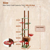 Tiragraffi Albero per Gatti da Pavimento a Soffitto | Cat Tree Regolabile con Cuccia, Amaca e Pali in Sisal