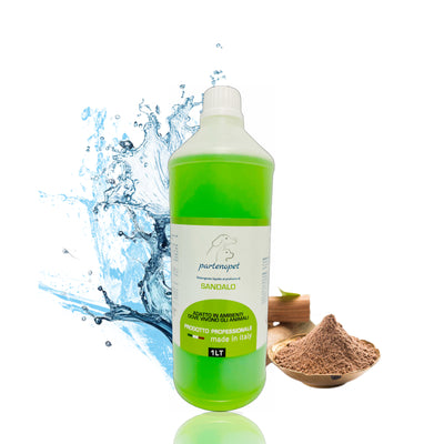 Partenopet Detergente Concentrato Elimina Odori per Tutte le Superifici Specifico per Ambienti con Animali al Sandalo 1 L - Partenopet