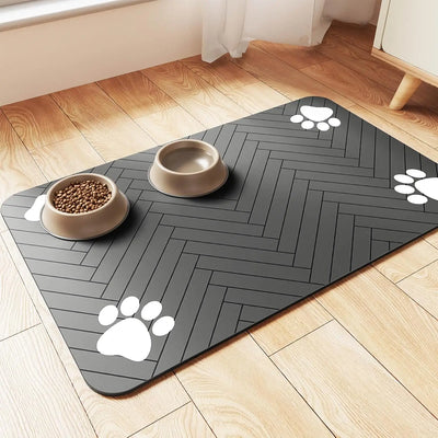 Pet Feeding Mat – Tappetino Sottociotola Super Assorbente per Cani e Gatti, Tovaglietta Impermeabile in Gomma ad Asciugatura Rapida per Cibo e Acqua - Partenopet