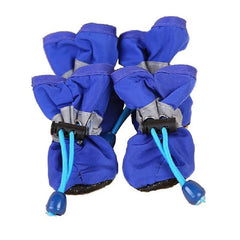 Scarpette Antipioggia per Cani – Set 4 Scarpe Antiscivolo Regolabili per Zampe – XXS-XXL – Blue