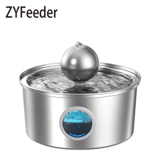 ZYFeeder Fontanella per Gatti e Cani 4L in Acciaio Inox 304 con Filtro e Indicatore Livello – Pet Water Feeder A