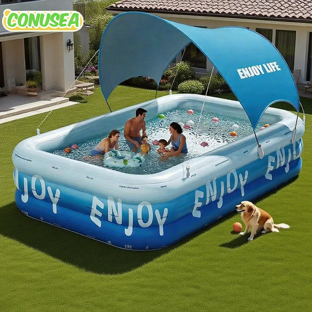 Piscina Gonfiabile Familiare con Tettuccio Parasole | 1.8m / 2.1m / 2.6m - Partenopet