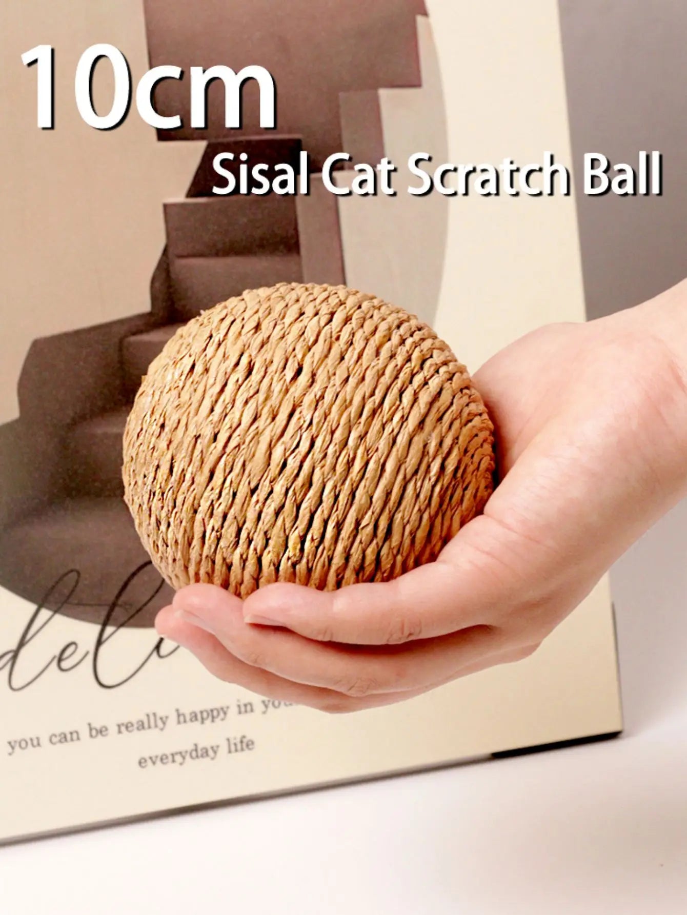 Palla Tiragraffi per Gatti in Sisal 10 cm – Gioco Interattivo da Mordere e Graffiare