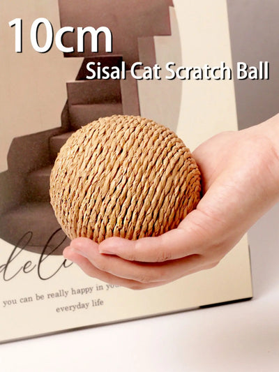Palla Tiragraffi per Gatti in Sisal 10 cm – Gioco Interattivo da Mordere e Graffiare