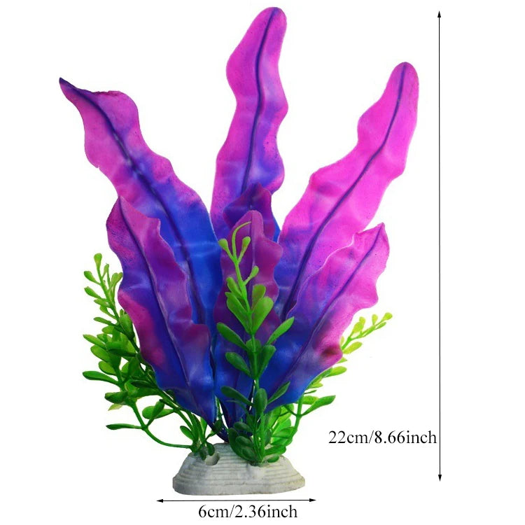 Pianta Artificiale per Acquario – Decorazione Realistica in Plastica – Erba Acquatica Subacquea per Allestimento Vasca Pesci