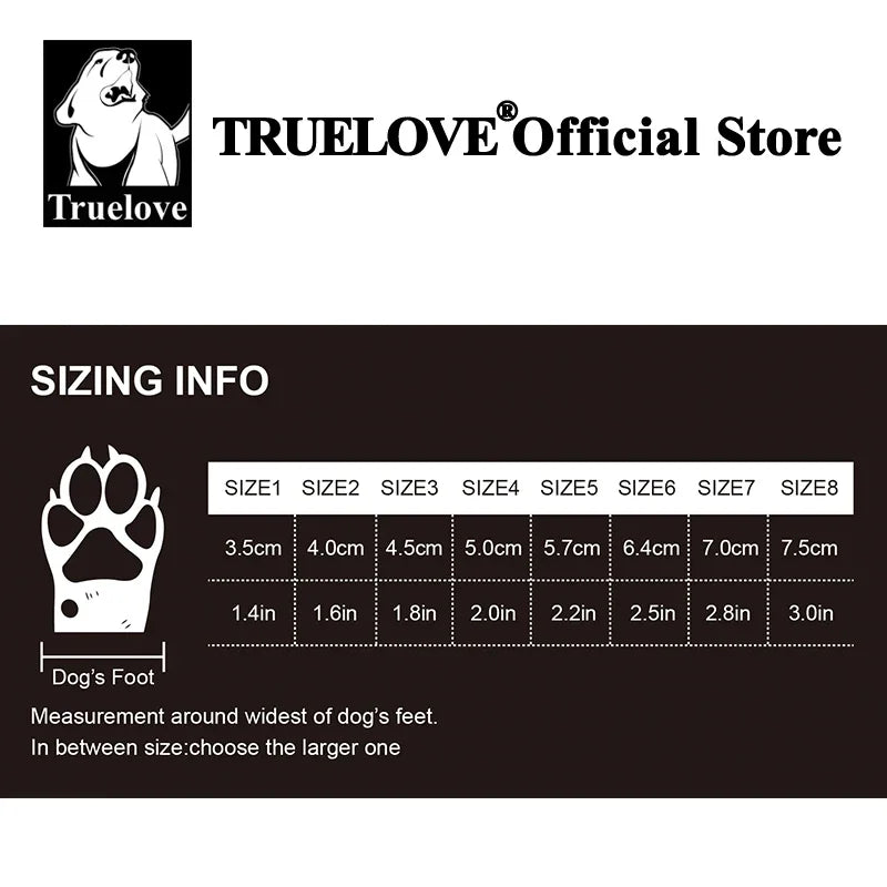 Truelove TLS3963 Scarpe Impermeabili per Cani con Suola Antiscivolo e Fasce Riflettenti