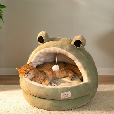 Cuccia Semichiusa per Cani e Gatti Invernale con Design a forma di Panda Tenda Yurta Semichiusa per Animali