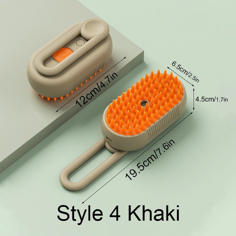 Spazzola a vapore 3 in 1 per Gatti, pettine per gatti a vapore, con impugnatura girevole a 360°, pettine massaggiante multifunzionale in silicone