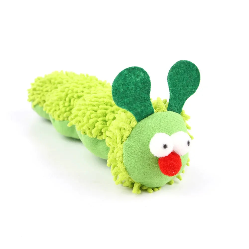 Gioco per Gatti Bruco con Erba Gatta e Silvervine | Cat Chew Toy per Igiene Dentale e Divertimento