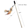 Bacchetta Gioco per Gatti con Piume Colorate e Pendaglio | Cat Wand Interattiva in Legno