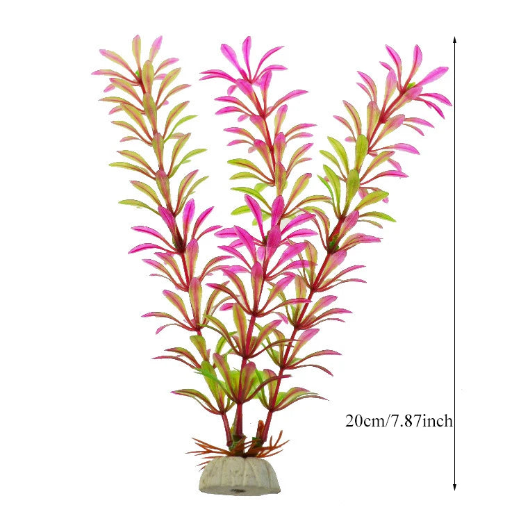 Pianta Artificiale per Acquario – Decorazione Realistica in Plastica – Erba Acquatica Subacquea per Allestimento Vasca Pesci