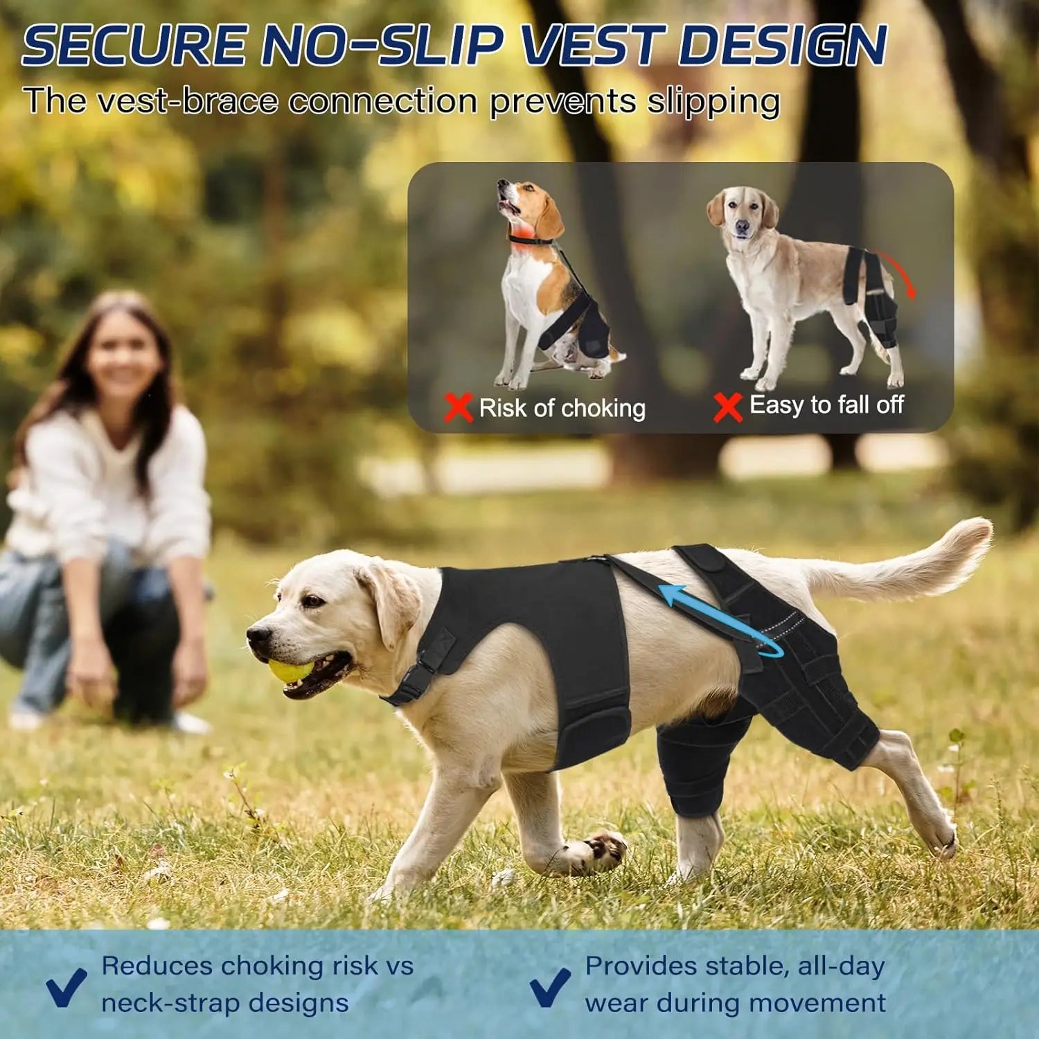 Tutore Doppio per Zampe Posteriori del Cane | Supporto Ginocchia Regolabile XS-XXL