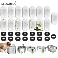 Filtri di Ricambio per Fontanella Gatti con Carbone Attivo e Spugne | Set Multiplo – 15PCS
