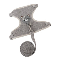 Pettorina a Gilet per Gatti e Cani Piccoli con Guinzaglio 120 cm | S-M – Grey