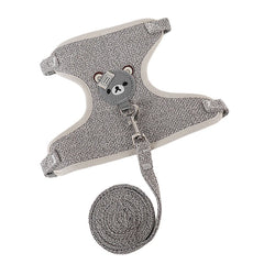 Pettorina a Gilet per Gatti e Cani Piccoli con Guinzaglio 120 cm | S-M – Grey