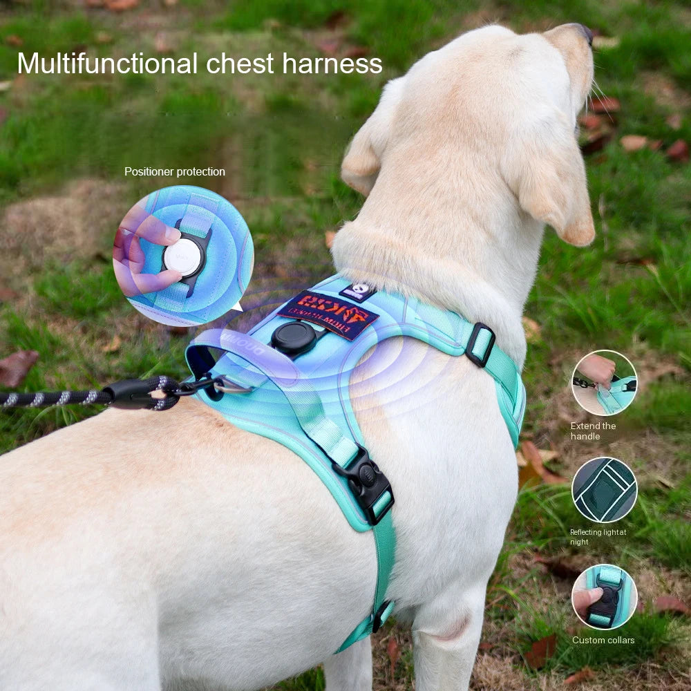 Pettorina per Cani con Porta AirTag/GPS, Riflettente e Antifuga | S-XL