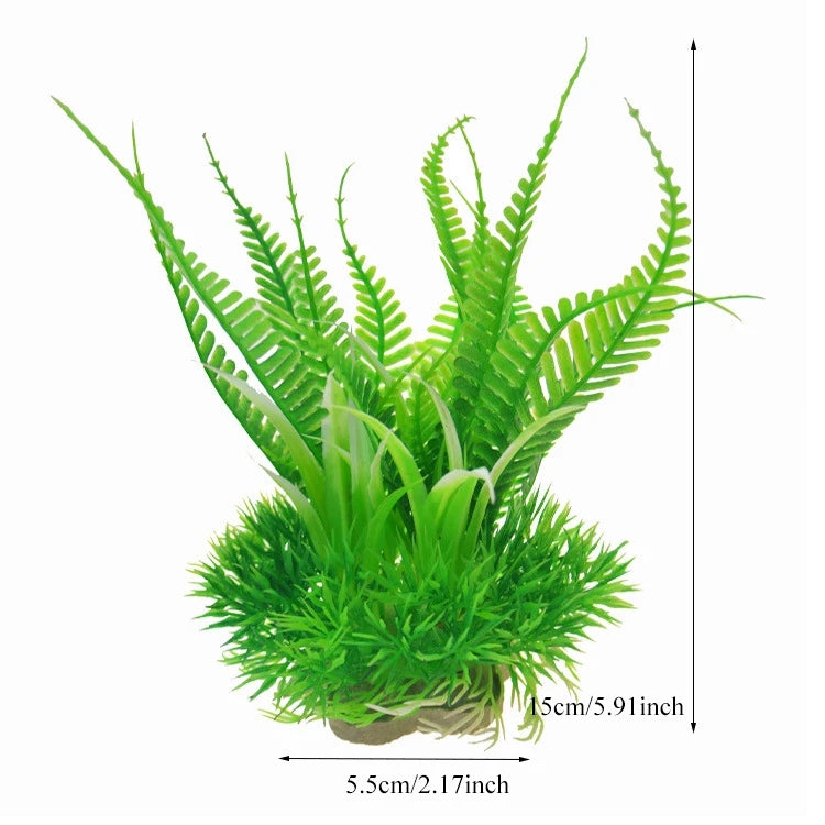 Pianta Artificiale per Acquario – Decorazione Realistica in Plastica – Erba Acquatica Subacquea per Allestimento Vasca Pesci