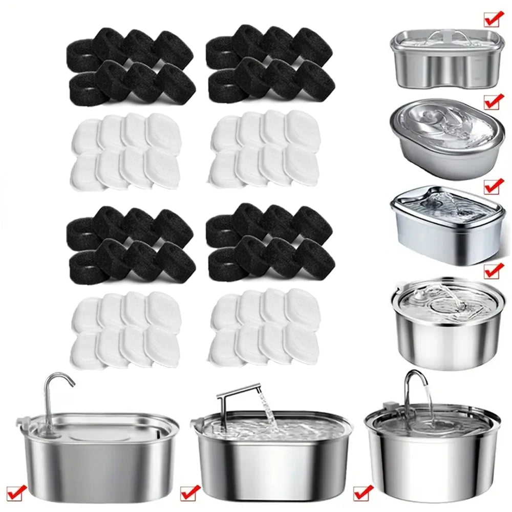 Filtri di Ricambio per Fontanella Gatti – Carbone Attivo e Spugna Prefiltro – Set 12/16/32