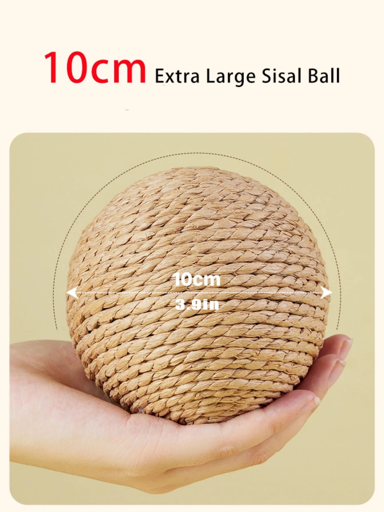 Palla Tiragraffi per Gatti in Sisal 10 cm – Gioco Interattivo da Mordere e Graffiare
