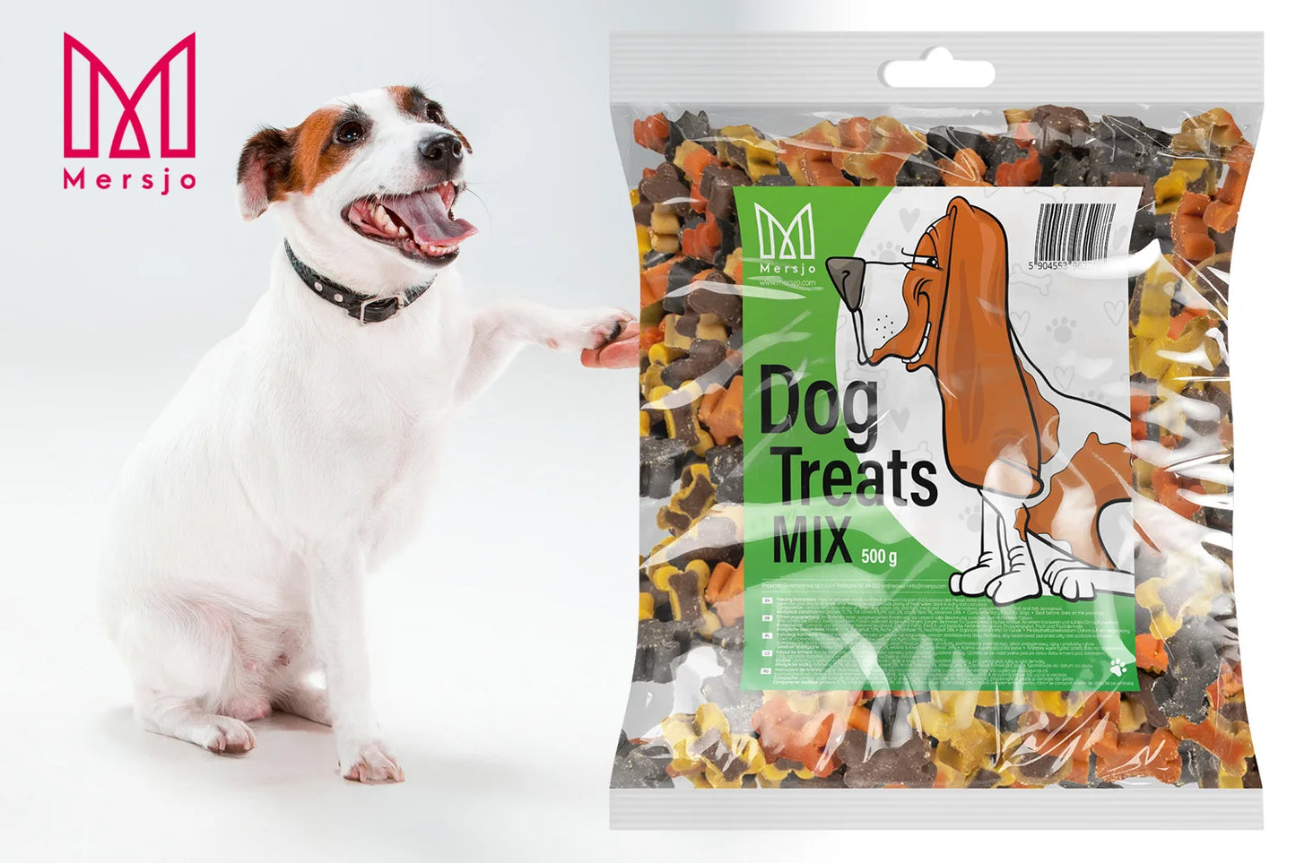Snack per Cani Mersjo Mix 500 g – Trecce di Carne e Pesce Premio da Masticare