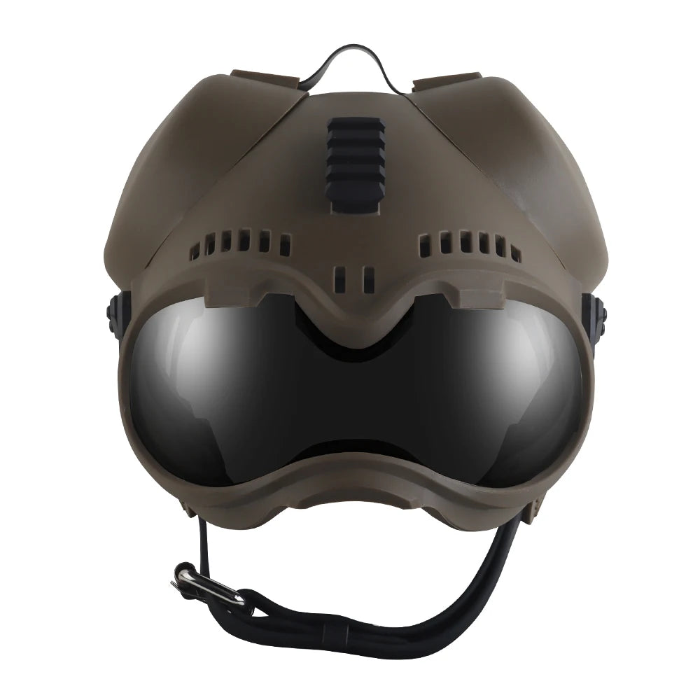 Casco Tattico K9 per Cani da Lavoro con Occhiali Protettivi e Guide Laterali
