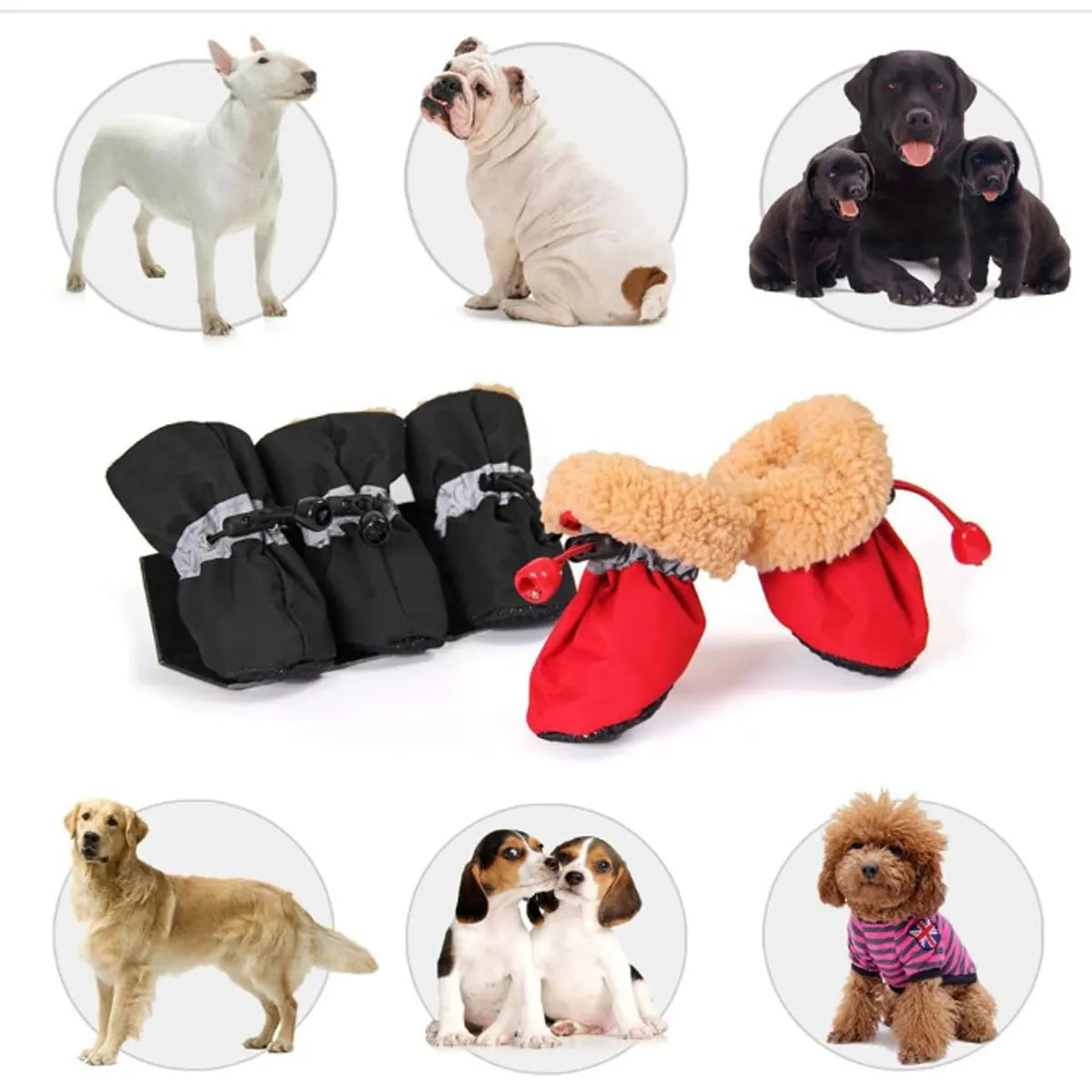 Scarpe Invernali per Cani e Gatti con Pile, Suola Antiscivolo e Dettagli Riflettenti