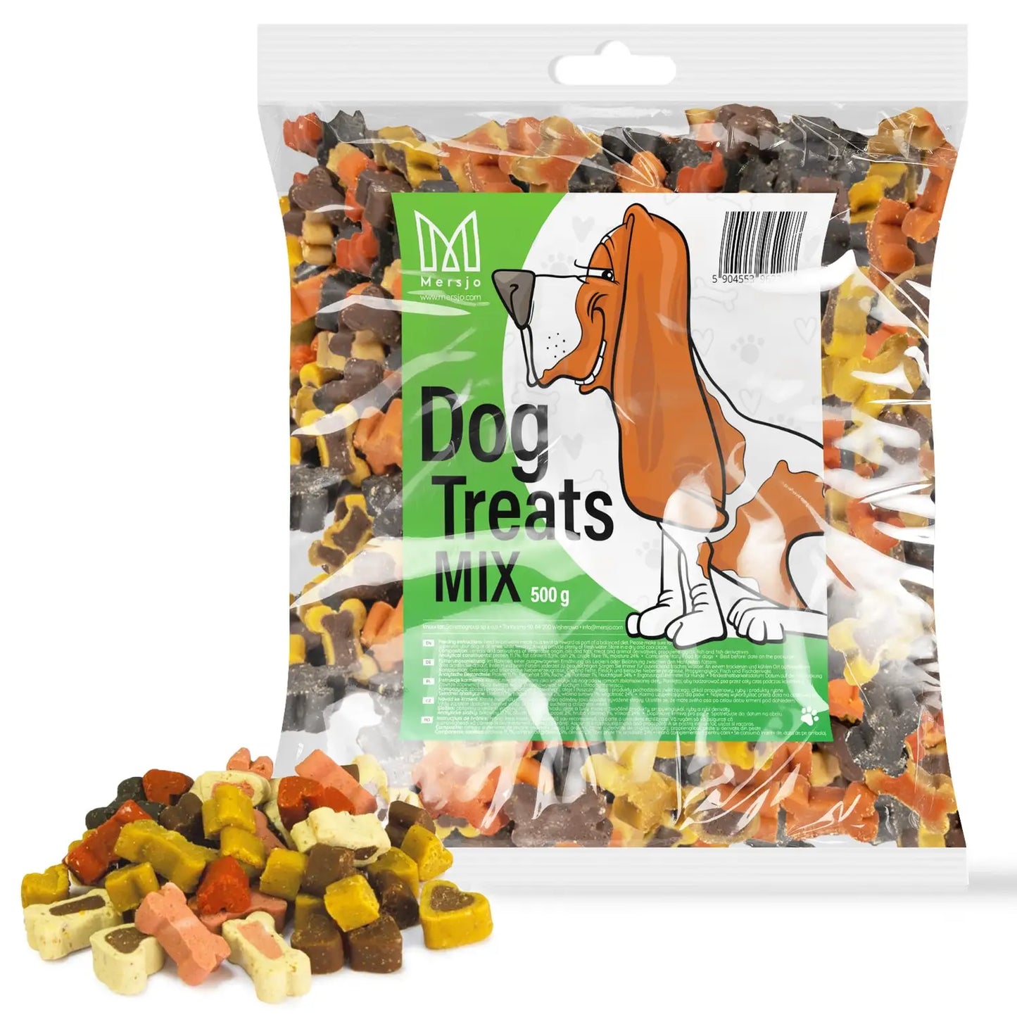 Snack per Cani Mersjo Mix 500 g – Trecce di Carne e Pesce Premio da Masticare