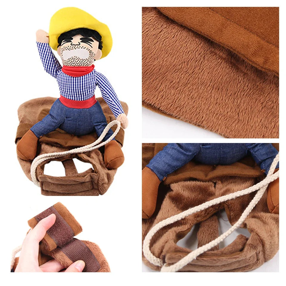 Costume Cowboy Halloween per Cani – Divertente Travestimento per Cani di Piccola e Grande Taglia