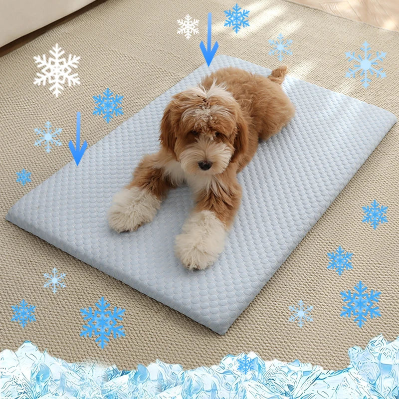 New Summer Cooling Pet Mat – Tappetino Refrigerante Spesso per Cani e Gatti, Materassino Rinfrescante Alto, Traspirante e Lavabile per Taglia Media e Grande