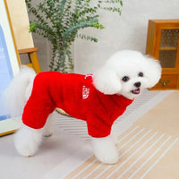 Tuta in Pile per Cani 4 Zampe – Morbida e Calda per Autunno/Inverno – Taglie S-XXL – Red