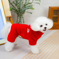 Tuta in Pile per Cani 4 Zampe – Morbida e Calda per Autunno/Inverno – Taglie S-XXL – Red