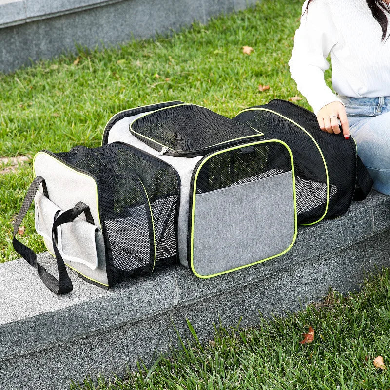 Trasportino Per Cani E Gatti Espandibile Su Due Lati Trasportino Per Cani Da Viaggio Pieghevole Trasportino Per Animali Domestici Per Gatti Cani Cuccioli