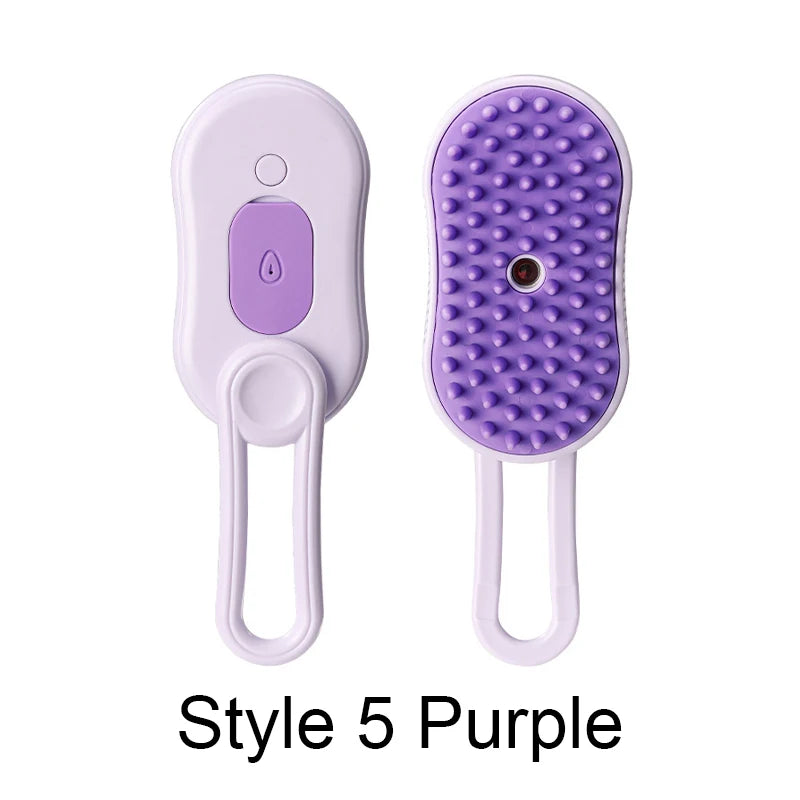 Spazzola a vapore 3 in 1 per Gatti, pettine per gatti a vapore, con impugnatura girevole a 360°, pettine massaggiante multifunzionale in silicone
