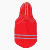 Impermeabile per Cani con Cappuccio e Dettagli Riflettenti | S-XL – Red