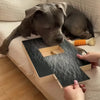 Tavoletta Tiragraffi per Cani in Legno con Box Porta Snack | Lima Unghie per Cani con Superficie Abrasiva e Cassetto Estraibile