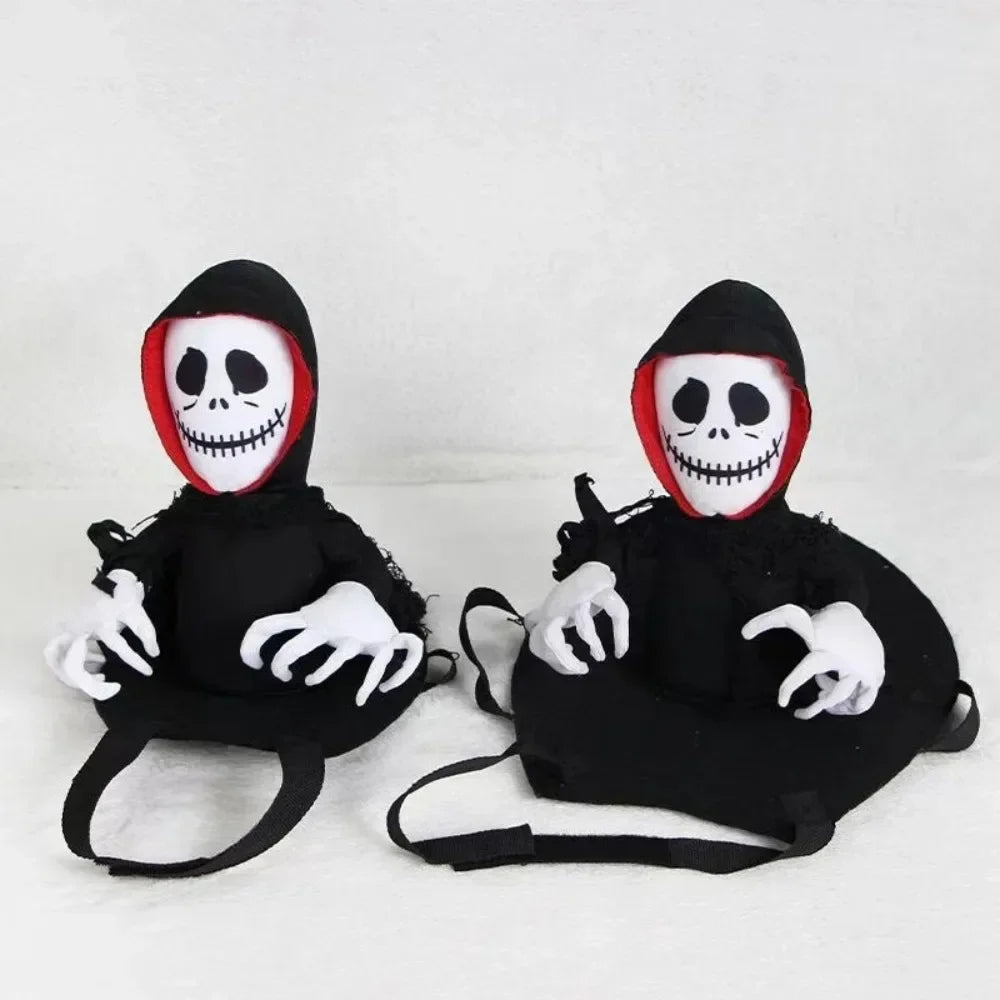 Costume Mietitore Halloween per Cani – Scheletro Rider Divertente per Cani Piccoli, Medi e Grandi