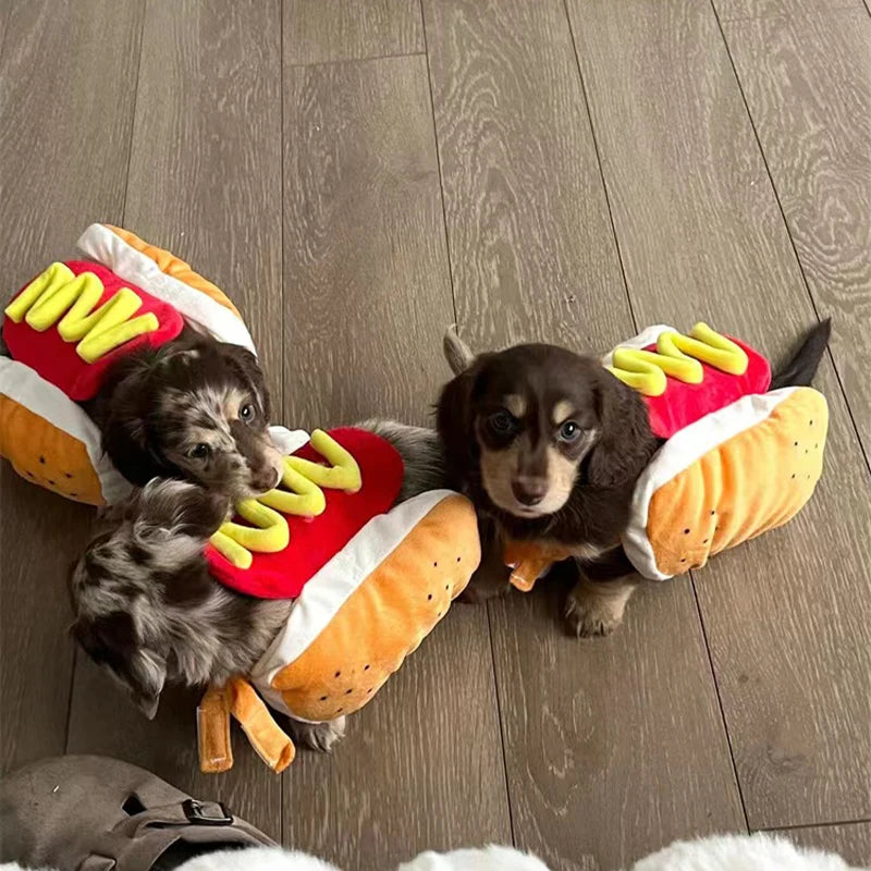 Costume Hot Dog per Cani – Travestimento Salsiccia Divertente per Halloween e Feste