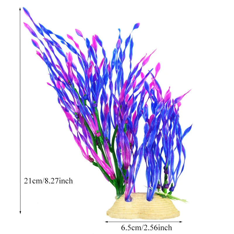 Pianta Artificiale per Acquario – Decorazione Realistica in Plastica – Erba Acquatica Subacquea per Allestimento Vasca Pesci