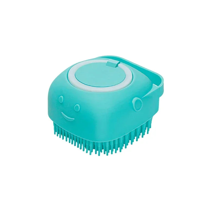Spazzola da Bagno e Massaggio 3-in-1 per Cani e Gatti | Dispenser Shampoo in Silicone Morbido | Spazzola Gomma per Toelettatura e Pulizia Profonda