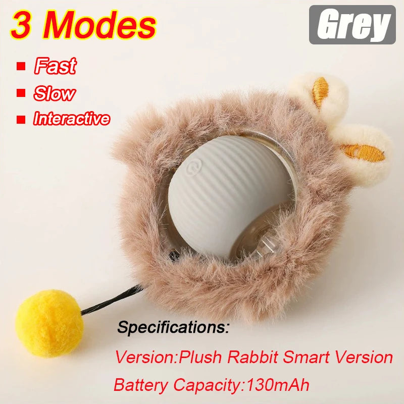 Pallina Interattiva Intelligente per Gatti – Gioco Elettrico Automatico Ricaricabile USB-C in Silicone e ABS con Effetto Coda e Movimento Antistacolo