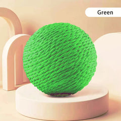 Palla Tiragraffi per Gatti in Sisal 10 cm – Gioco Interattivo da Mordere e Graffiare – Green