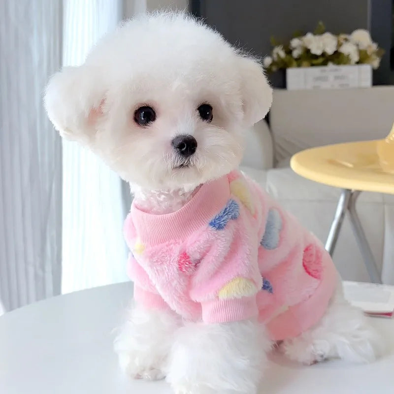 Giacca Invernale Super Morbida per Cani con Stampa Cuori | XS-XL