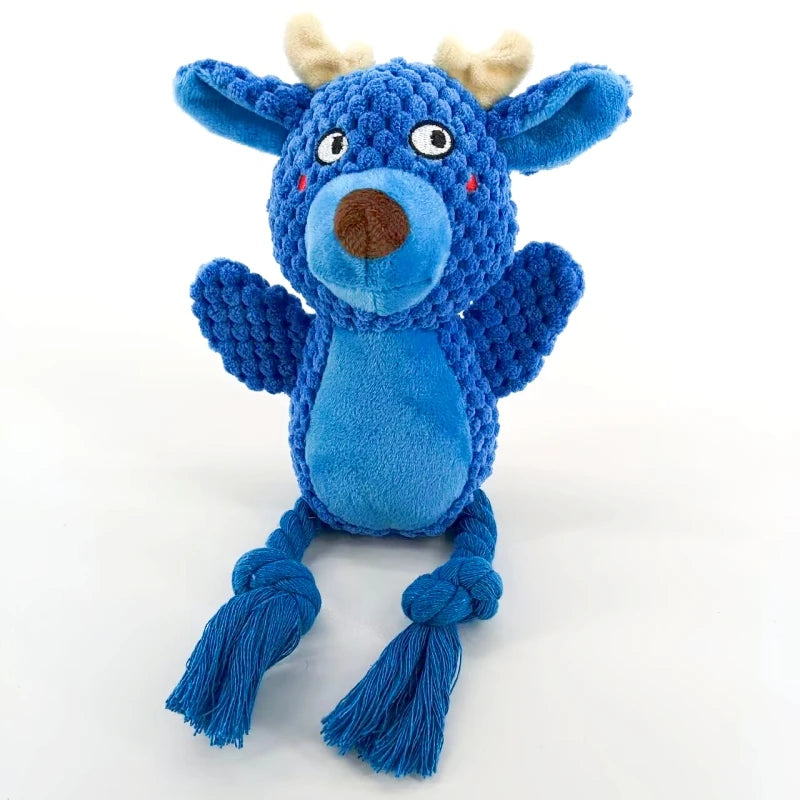 Gioco in Peluche e Corda per Cani | Design Carino con Squittio Interattivo 18x15 cm