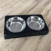 Ciotole Rialzate per Cani con Supporto Regolabile e 2 Ciotole in Acciaio Inox