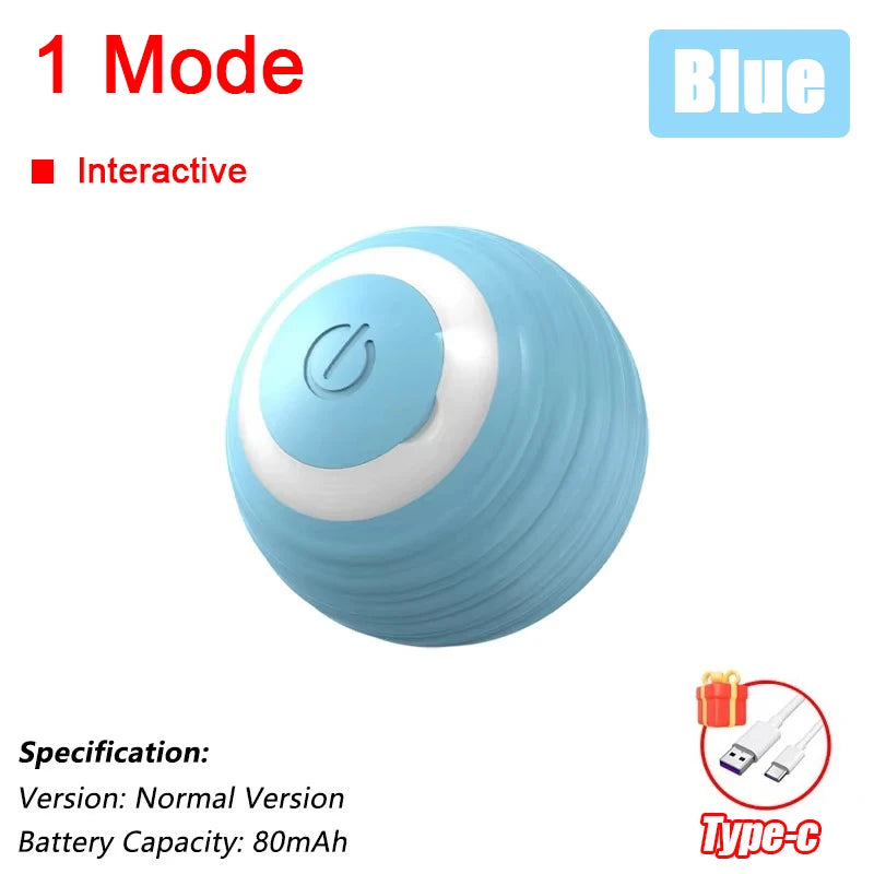 Pallina Interattiva Intelligente per Gatti – Gioco Elettrico Automatico Ricaricabile USB-C in Silicone e ABS con Effetto Coda e Movimento Antistacolo
