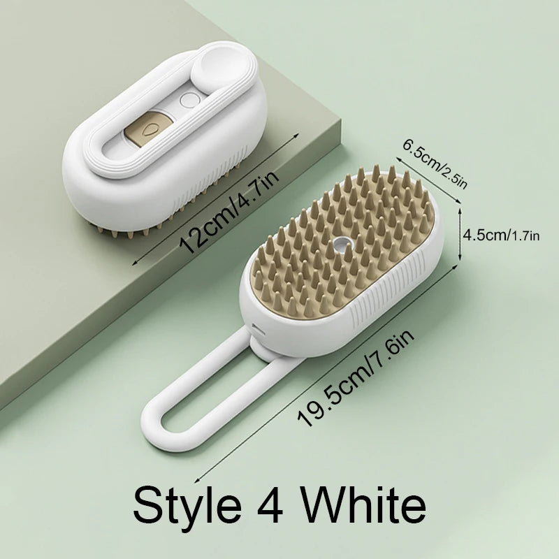 Spazzola a vapore 3 in 1 per Gatti, pettine per gatti a vapore, con impugnatura girevole a 360°, pettine massaggiante multifunzionale in silicone