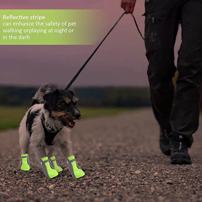 Scarpe per Cani Traspiranti e Impermeabili | Stivaletti Antiscivolo Riflettenti per Cani di Piccola e Media Taglia